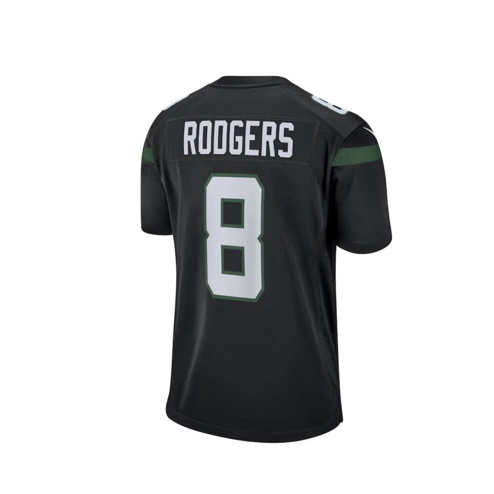 NWT Aaron Rodgers QB New York Jets NFL Nike Game Jersey Gotham Black #8; XXL W11 - Picture 3 of 6